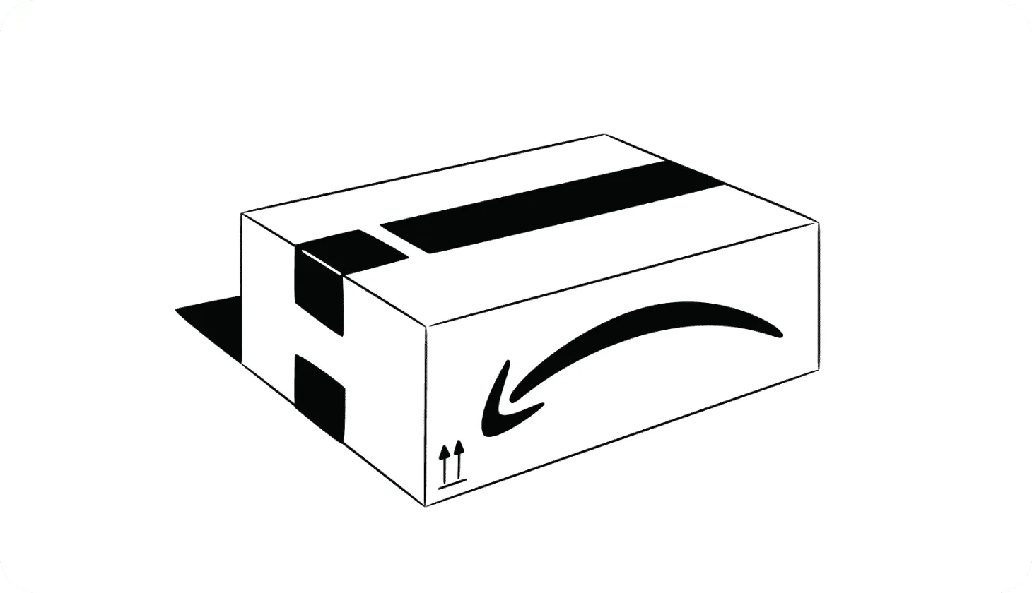 Brushing scam - lead illustration Illustration of an Amazon package with an exclamation mark on it